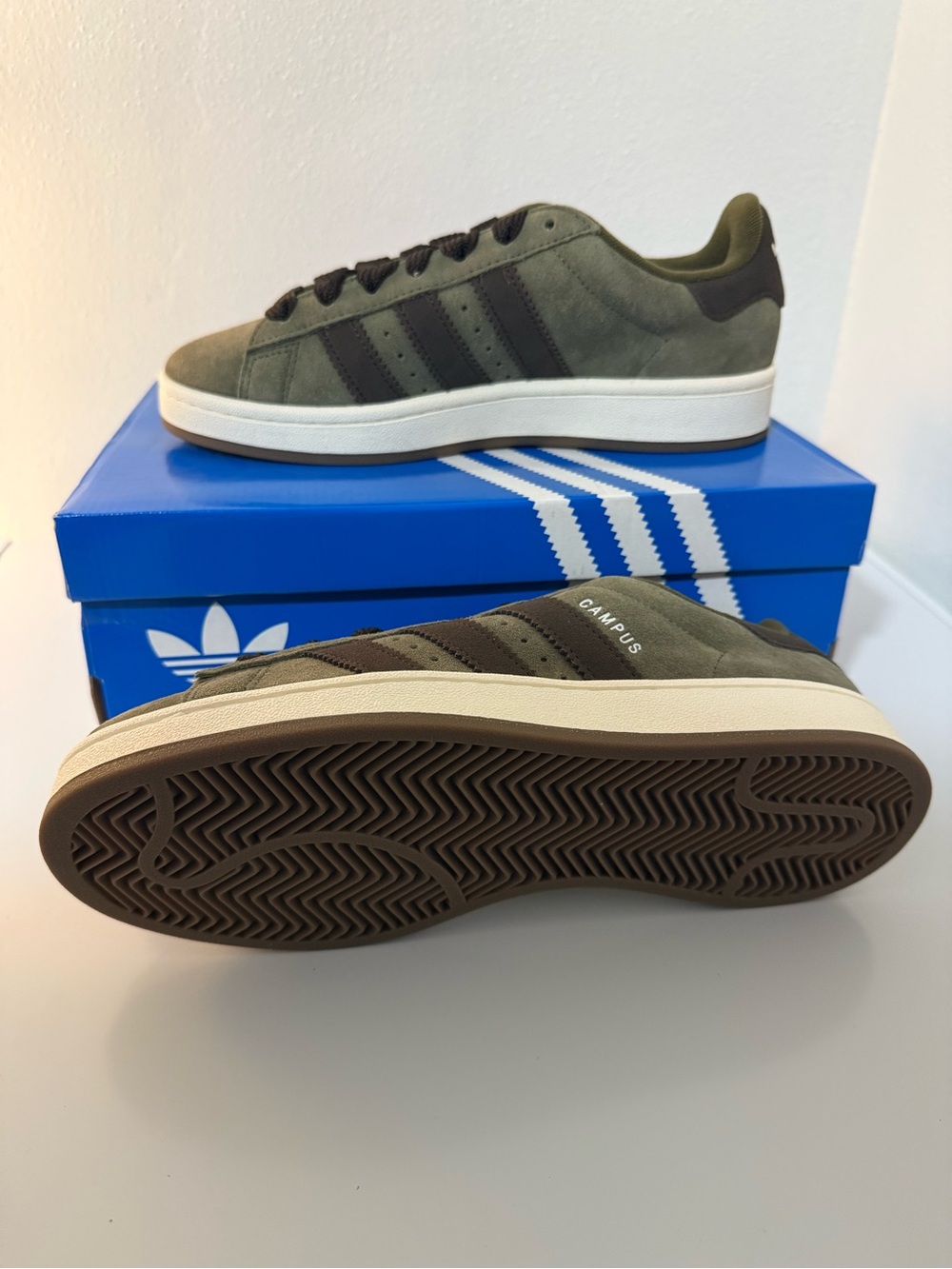 adidas Originals Campus 00’s Suede Sneakers Olive/Dark Brown ID1418 Size 9